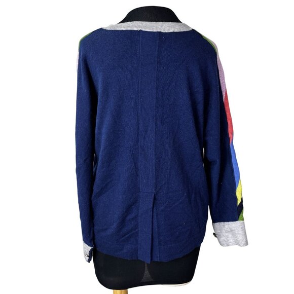 Vilagallo Womens Multicolor Striped V-Neck Sweater Size L - Picture 3 of 9